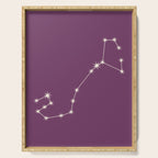 Scorpio Zodiac Star Constellation Line Art Mauve Purple Serving Tray Gallery Image 1
