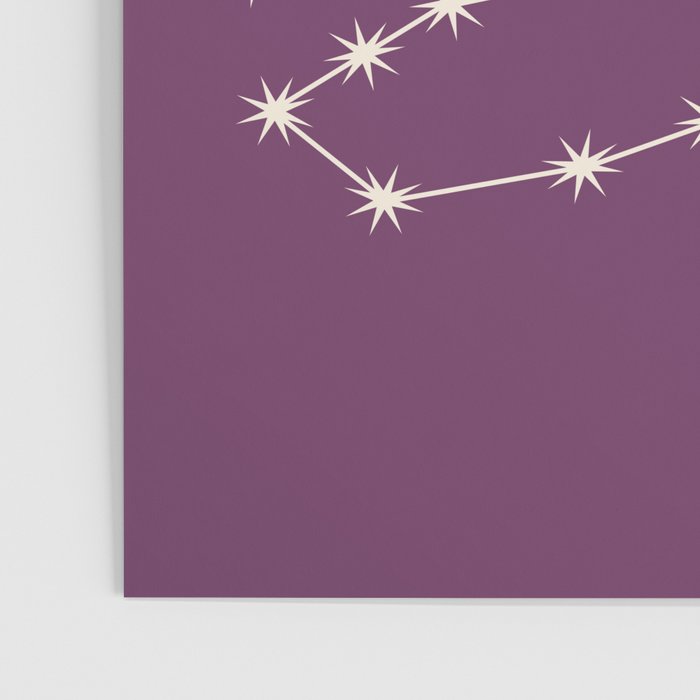 Scorpio Zodiac Star Constellation Line Art Mauve Purple Poster Gallery Image 3