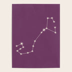 Scorpio Zodiac Star Constellation Line Art Mauve Purple Poster Gallery Image 4