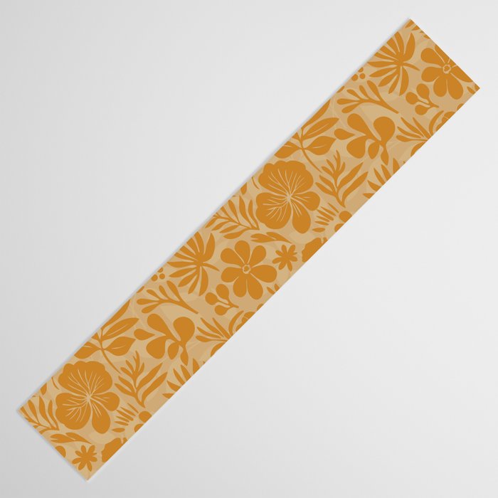 Charming Flower Shapes Amber Marigold Table Runner Gallery Image 3