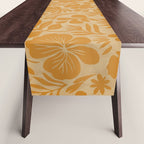 Charming Flower Shapes Amber Marigold Table Runner Gallery Image 1