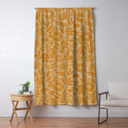 Charming Flower Shapes Amber Marigold Window Curtain Gallery Image 5