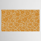 Charming Flower Shapes Amber Marigold Tablecloth Gallery Image 2