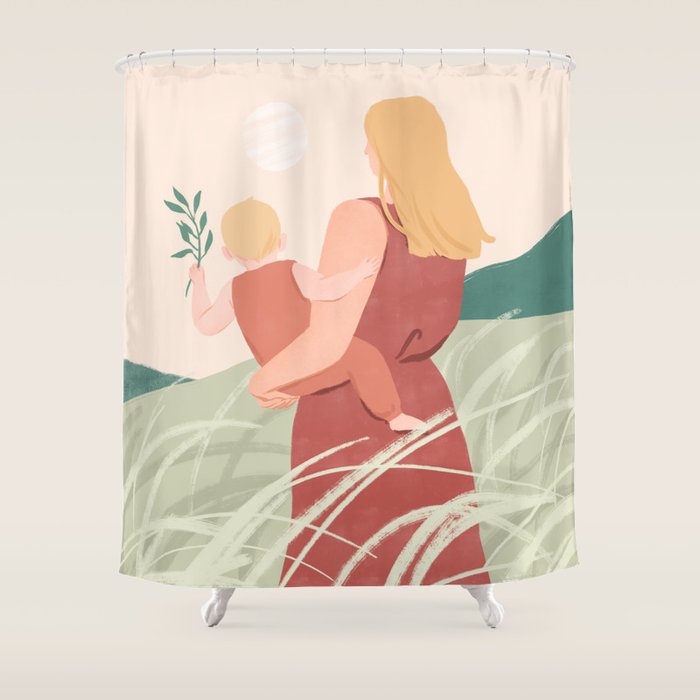 Field Stroll (Blond) Shower Curtain Gallery Image 1