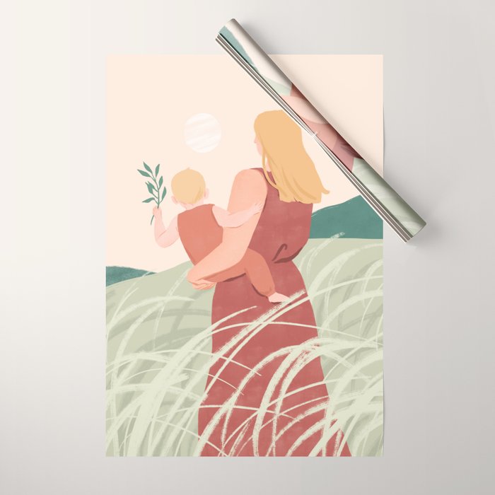 Field Stroll (Blond) Wrapping Paper Gallery Image 1