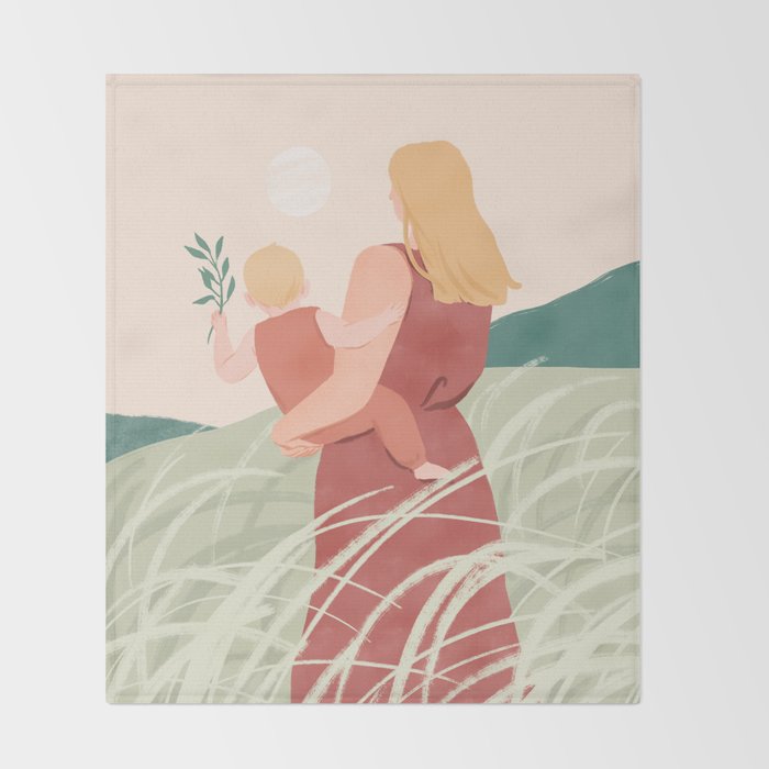Field Stroll (Blond) Throw Blanket Gallery Image 2