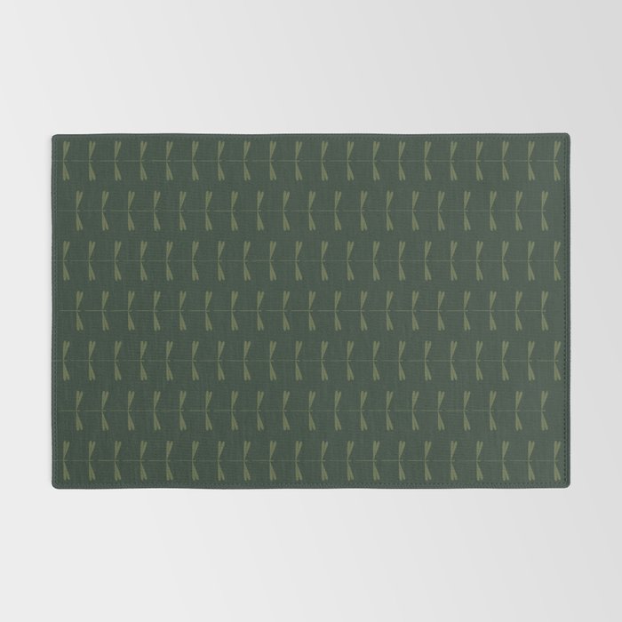 Dragonfly Pattern X Earthy Green Rug Gallery Image 2