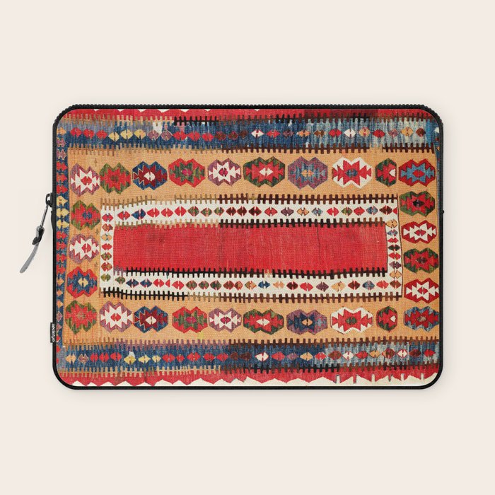 Obruk  Antique Konya Turkish Kilim Print Laptop Sleeve Gallery Image 1