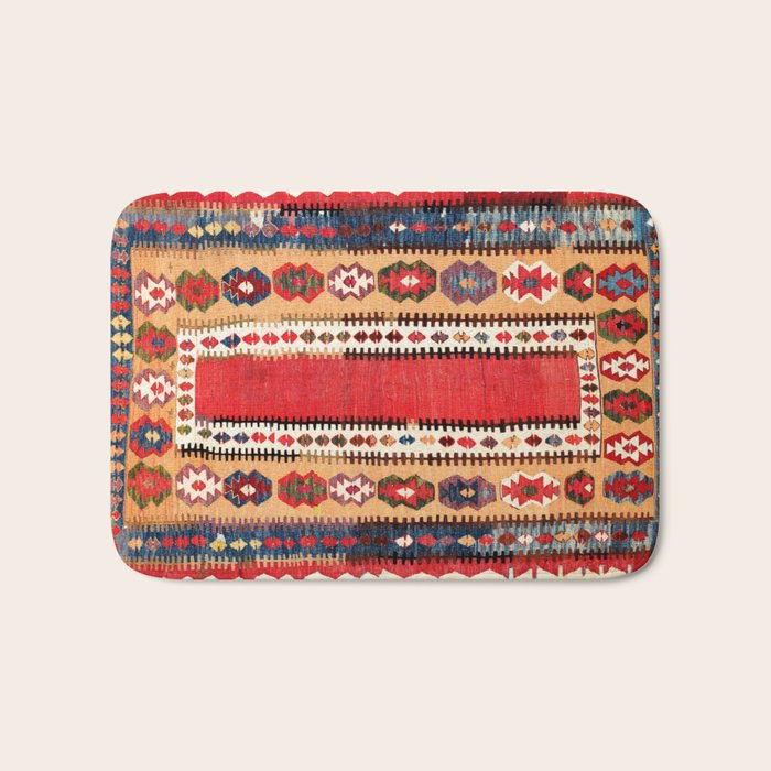 Obruk  Antique Konya Turkish Kilim Print Bath Mat Gallery Image 1