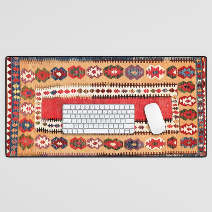 Obruk  Antique Konya Turkish Kilim Print Desk Mat Gallery Image 1