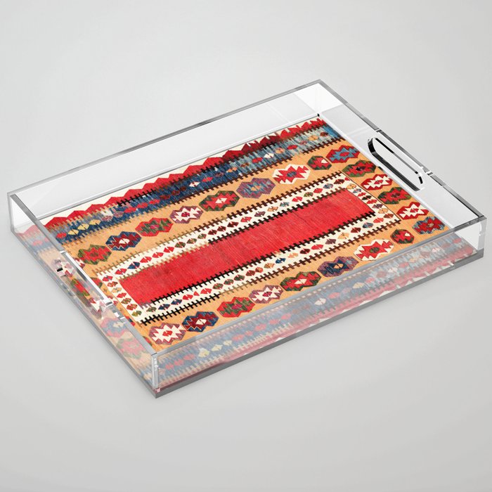 Obruk  Antique Konya Turkish Kilim Print Acrylic Tray Gallery Image 1
