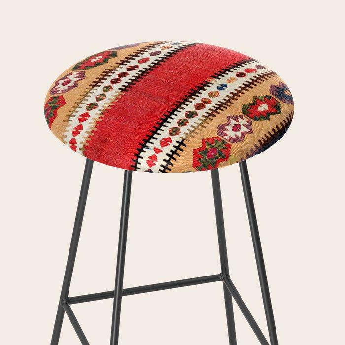 Obruk  Antique Konya Turkish Kilim Print Stool Gallery Image 2