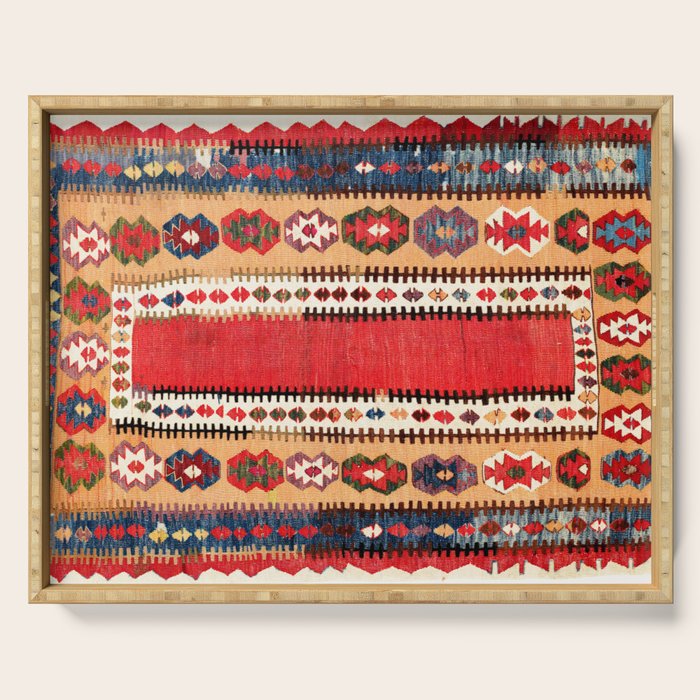 Obruk  Antique Konya Turkish Kilim Print Serving Tray Gallery Image 1