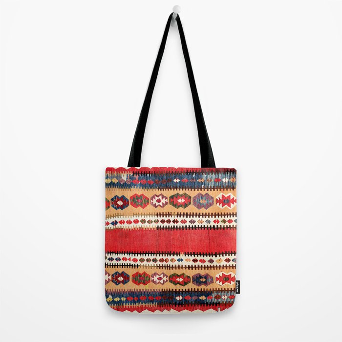 Obruk  Antique Konya Turkish Kilim Print Tote Bag Gallery Image 2
