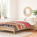 Obruk  Antique Konya Turkish Kilim Print Duvet Cover Gallery Image 2