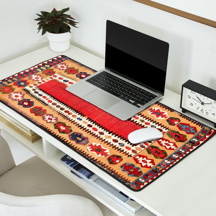 Obruk  Antique Konya Turkish Kilim Print Desk Mat Gallery Image 2