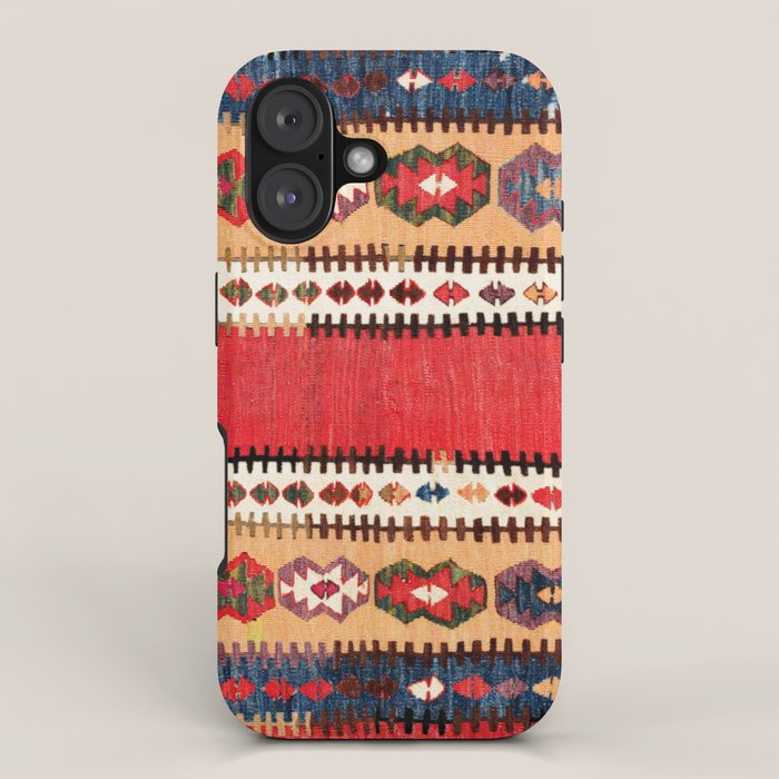 Obruk  Antique Konya Turkish Kilim Print iPhone Case Gallery Image 1