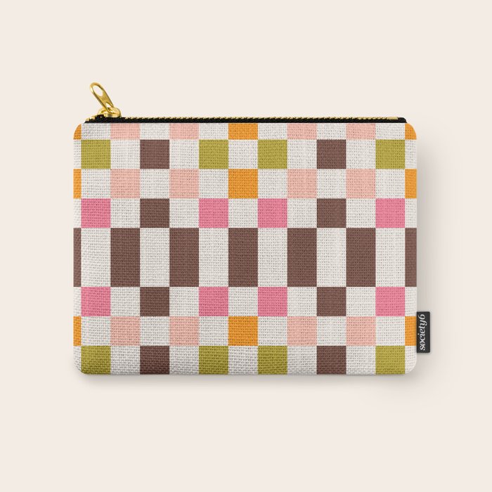 Checkerboard - Warm Colors Carry All Pouch Gallery Image 1