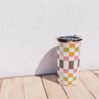Checkerboard - Warm Colors Travel Mug Gallery Image 4