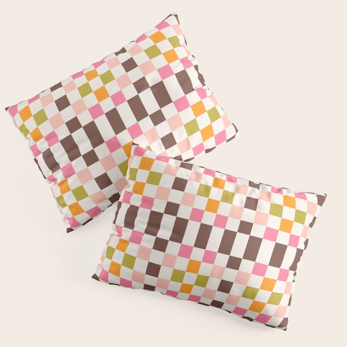 Checkerboard - Warm Colors Pillow Sham Gallery Image 3
