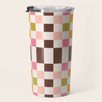 Checkerboard - Warm Colors Travel Mug Gallery Image 3