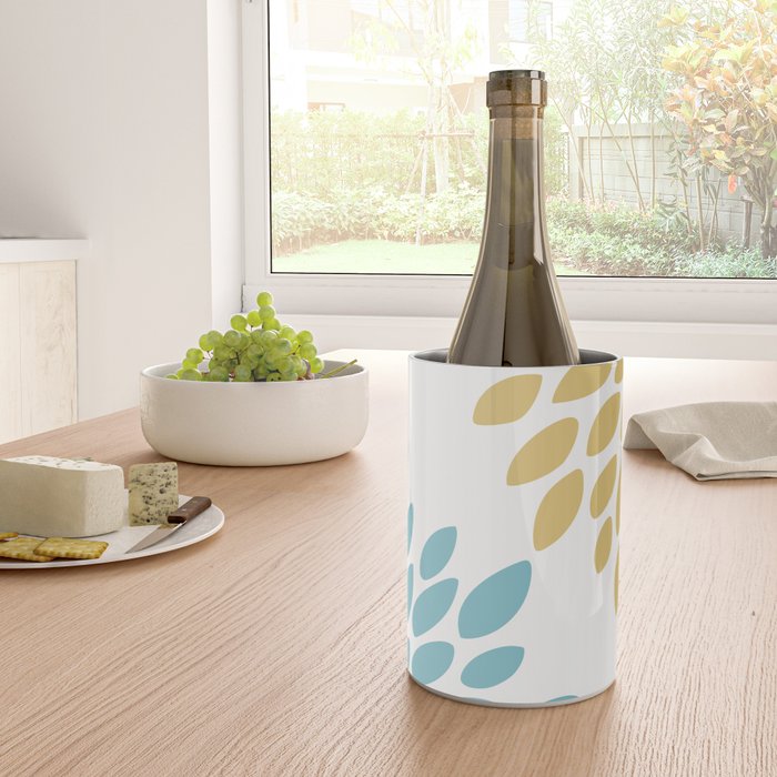 Duo Floral Prints, Yellow and Teal, Design Prints Wine Chiller Gallery Image 4