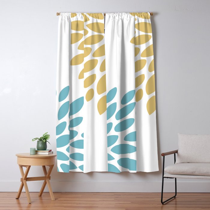Duo Floral Prints, Yellow and Teal, Design Prints Window Curtain Gallery Image 5
