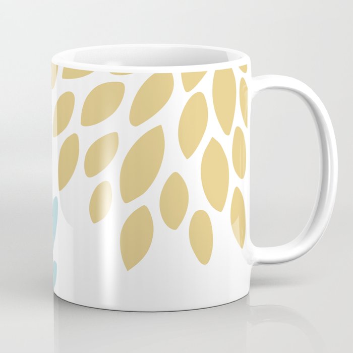 Duo Floral Prints, Yellow and Teal, Design Prints Coffee Mug Gallery Image 1