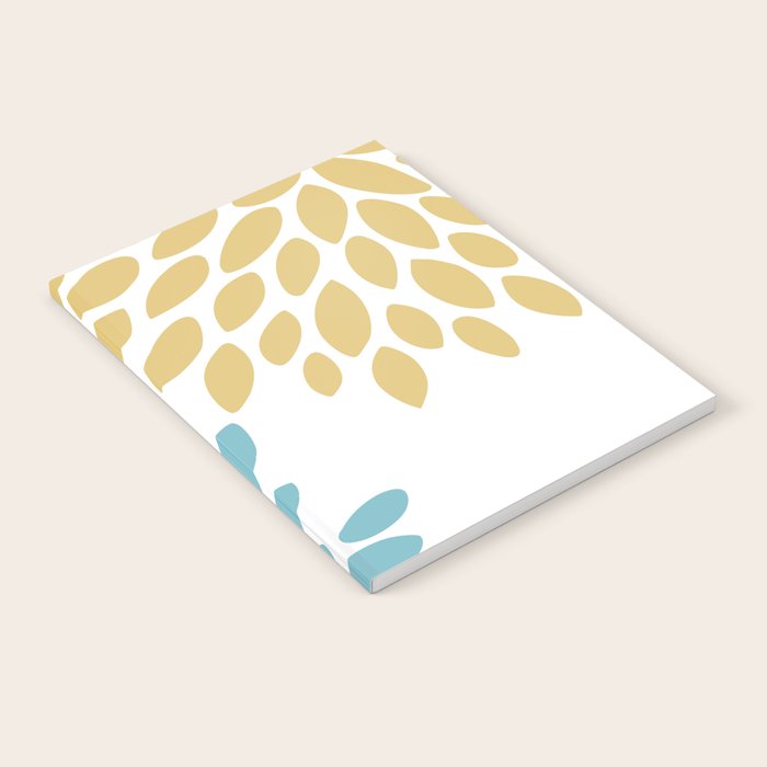 Duo Floral Prints, Yellow and Teal, Design Prints Notebook Gallery Image 1