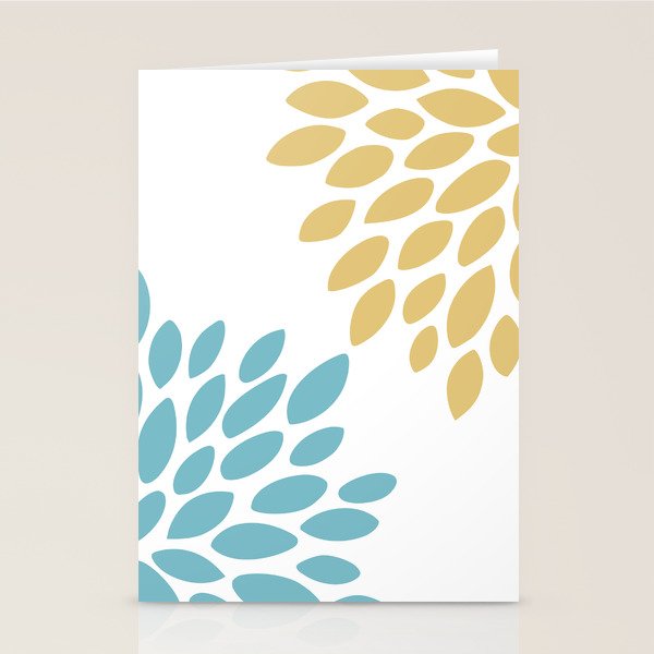 Duo Floral Prints, Yellow and Teal, Design Prints Stationery Card Gallery Image 2