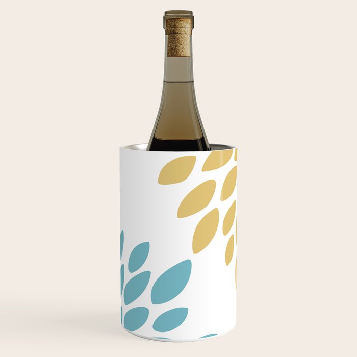 Duo Floral Prints, Yellow and Teal, Design Prints Wine Chiller Gallery Image 1