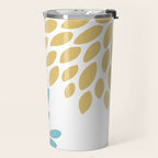 Duo Floral Prints, Yellow and Teal, Design Prints Travel Mug Gallery Image 2