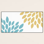 Duo Floral Prints, Yellow and Teal, Design Prints Desk Mat Gallery Image 3