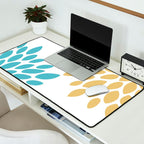 Duo Floral Prints, Yellow and Teal, Design Prints Desk Mat Gallery Image 2