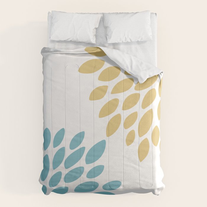 Duo Floral Prints, Yellow and Teal, Design Prints Comforter Gallery Image 6