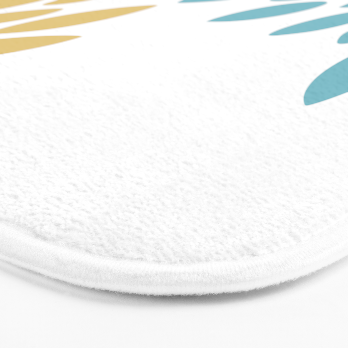 Duo Floral Prints, Yellow and Teal, Design Prints Bath Mat Gallery Image 3