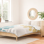 Duo Floral Prints, Yellow and Teal, Design Prints Duvet Cover Gallery Image 2