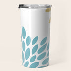 Duo Floral Prints, Yellow and Teal, Design Prints Travel Mug Gallery Image 3