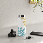 Duo Floral Prints, Yellow and Teal, Design Prints Water Bottle Gallery Image 4