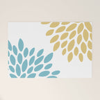 Duo Floral Prints, Yellow and Teal, Design Prints Welcome Mat Gallery Image 1