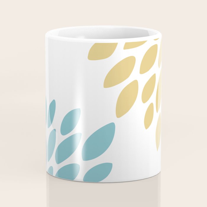 Duo Floral Prints, Yellow and Teal, Design Prints Coffee Mug Gallery Image 4