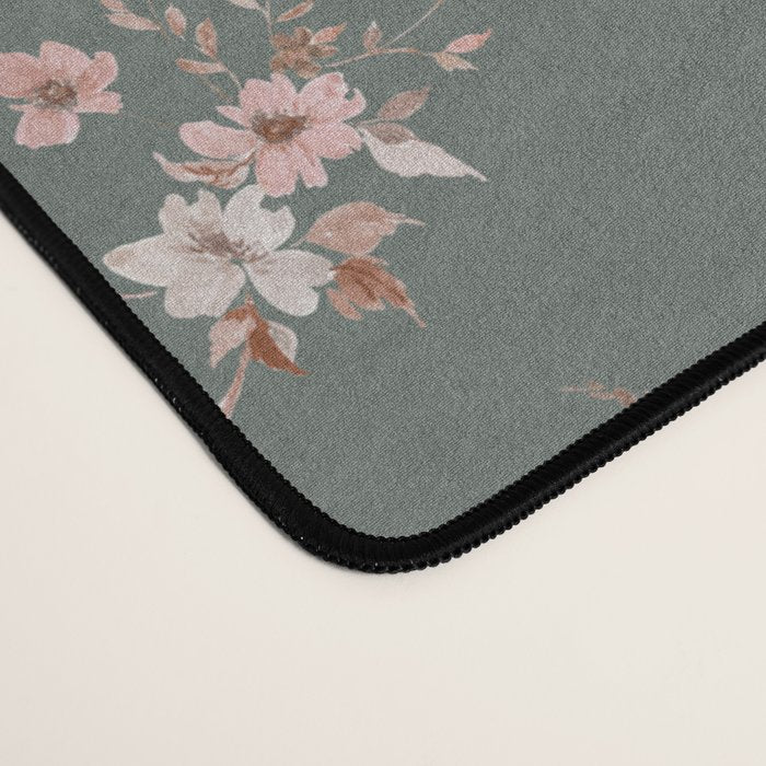 Watercolor Wildflowers - Sage Pink Desk Mat Gallery Image 4