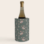 Watercolor Wildflowers - Sage Pink Wine Chiller Gallery Image 1