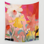 blooming abstract pink Wall Tapestry Gallery Image 4