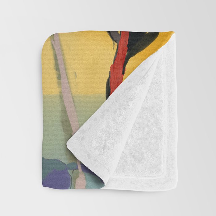 blooming abstract pink Throw Blanket Gallery Image 3