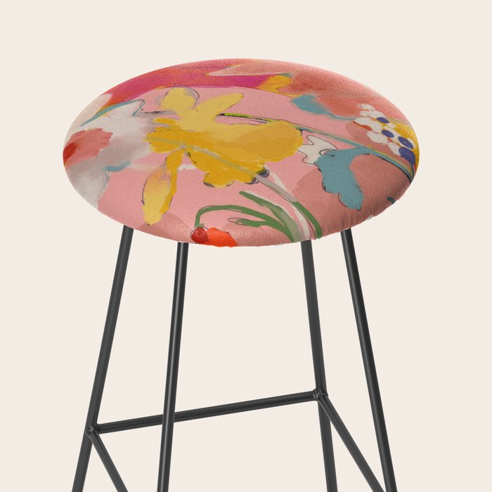 blooming abstract pink Stool Gallery Image 2