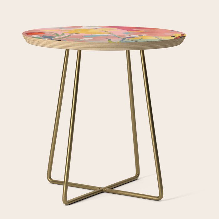 blooming abstract pink Side Table Gallery Image 1