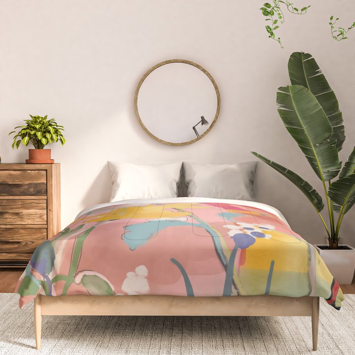 blooming abstract pink Comforter Gallery Image 3