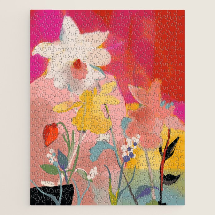 blooming abstract pink Jigsaw Puzzle Gallery Image 1