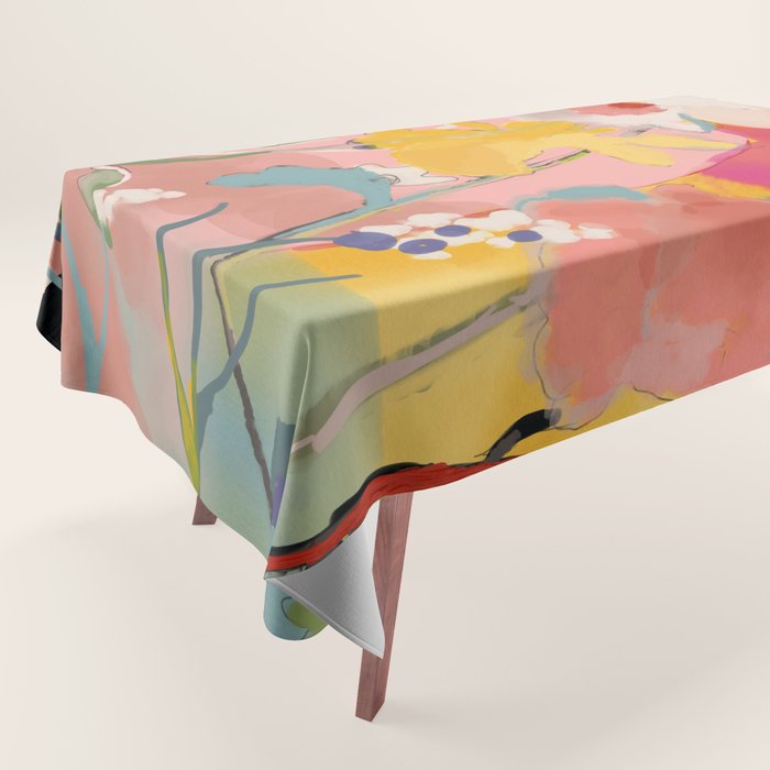 blooming abstract pink Tablecloth Gallery Image 1